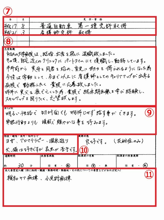 看護師の転職時の履歴書チェックポイント2